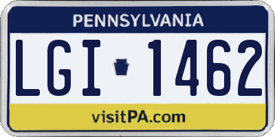 PA license plate LGI1462