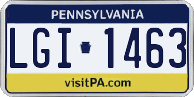 PA license plate LGI1463