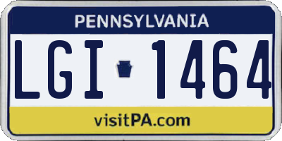 PA license plate LGI1464