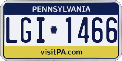 PA license plate LGI1466