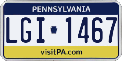 PA license plate LGI1467
