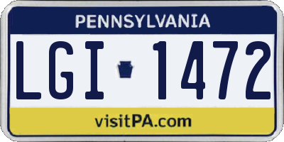 PA license plate LGI1472