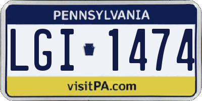 PA license plate LGI1474