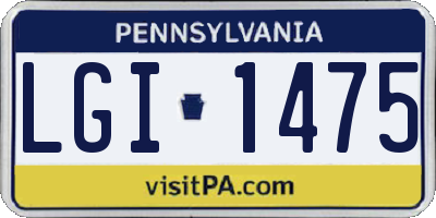 PA license plate LGI1475