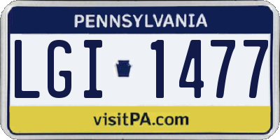 PA license plate LGI1477