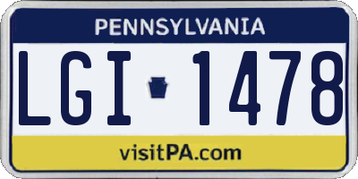 PA license plate LGI1478