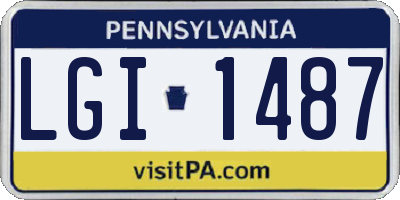 PA license plate LGI1487