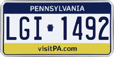 PA license plate LGI1492