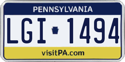 PA license plate LGI1494