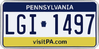 PA license plate LGI1497