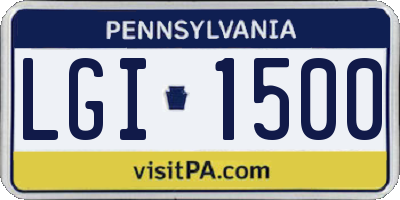 PA license plate LGI1500