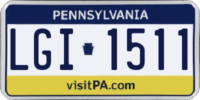 PA license plate LGI1511