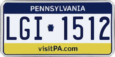 PA license plate LGI1512