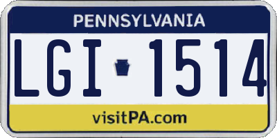 PA license plate LGI1514