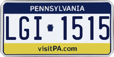 PA license plate LGI1515