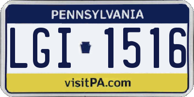 PA license plate LGI1516
