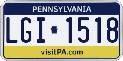 PA license plate LGI1518