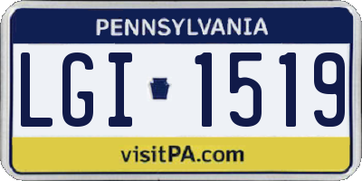 PA license plate LGI1519