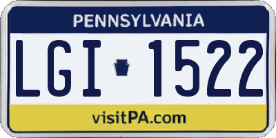 PA license plate LGI1522