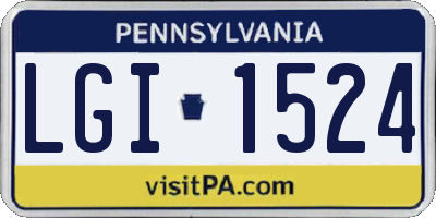 PA license plate LGI1524