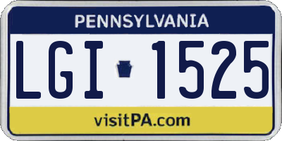 PA license plate LGI1525