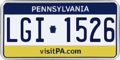 PA license plate LGI1526