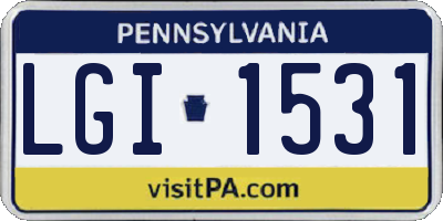 PA license plate LGI1531