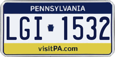 PA license plate LGI1532