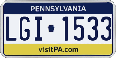 PA license plate LGI1533