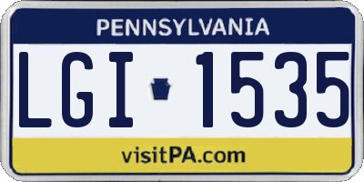 PA license plate LGI1535
