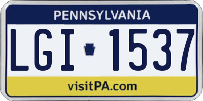 PA license plate LGI1537