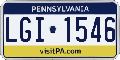 PA license plate LGI1546