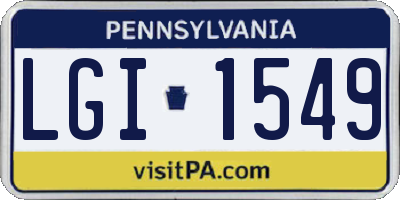 PA license plate LGI1549
