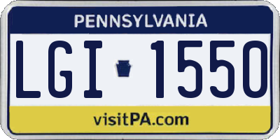PA license plate LGI1550