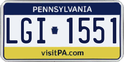 PA license plate LGI1551