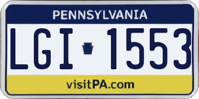 PA license plate LGI1553