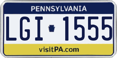 PA license plate LGI1555