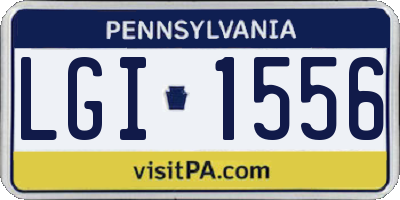 PA license plate LGI1556