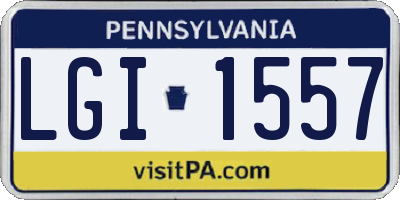 PA license plate LGI1557
