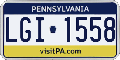 PA license plate LGI1558