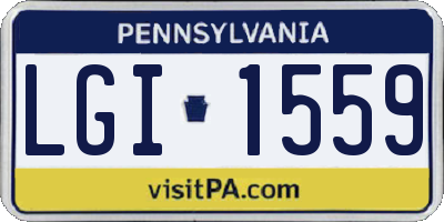 PA license plate LGI1559