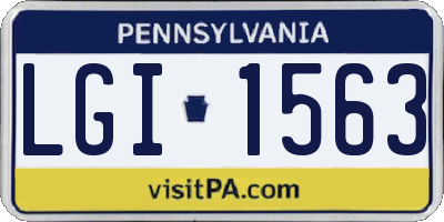 PA license plate LGI1563