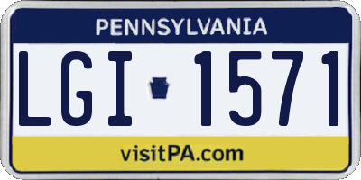PA license plate LGI1571