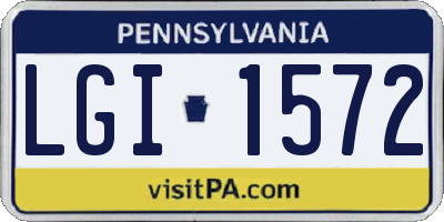 PA license plate LGI1572