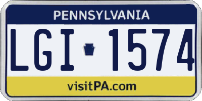PA license plate LGI1574