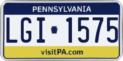 PA license plate LGI1575