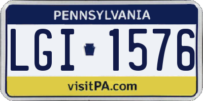 PA license plate LGI1576