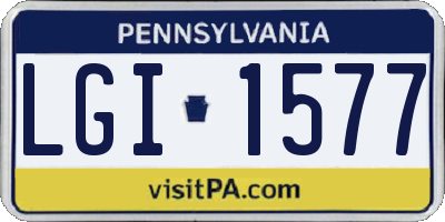 PA license plate LGI1577