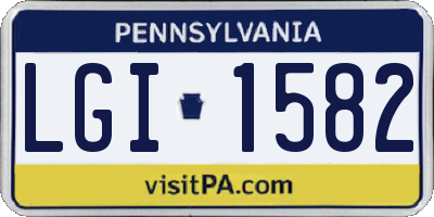 PA license plate LGI1582