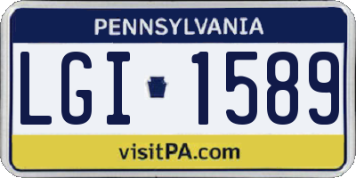 PA license plate LGI1589